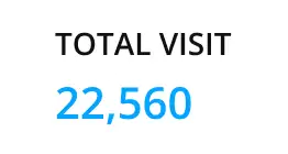 Analytics dashboard showing total visits of 22,560 using free online web analytics tools